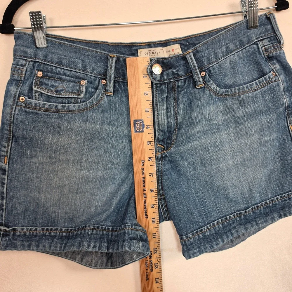 Old Navy Denim Shorts Womens 8 Blue‎ Mid-Rise Y2K Minimalist Coastal Festival